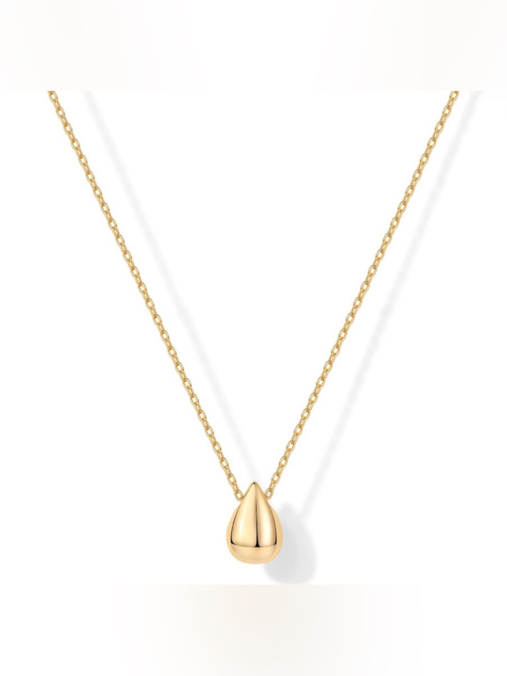 PAVOI 14K Yellow Gold Plated Dainty Pear Teardrop Pendant Necklace
